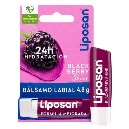 Liposan Blackberry Shine 4.8G Raspberry Lip Balm Moisturizing Lip Balm For Beautiful Soft Juicy Lips
