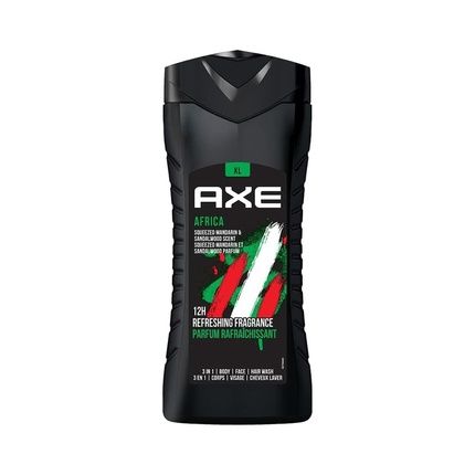Axe Body Wash Africa Black 3 In 1 Body Face 400Ml