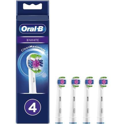 Oral-B 3D White Electric Toothbrush Head With Clean Maximiser Technology 4 Count