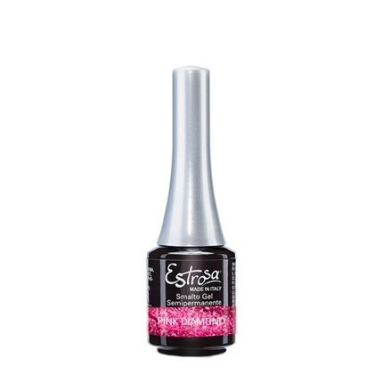 Estrosa Semi-Permanent Gel Nail Polish Glitter Pink Diamond Chrome - Image 3