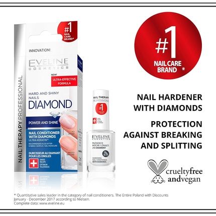 Eveline Cosmetics Professional Diamond Nail Hardener Conditioner With Diamonds 12Ml