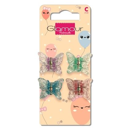 Glamour Mademoiselle Hair Clips Frog - 4 Pieces