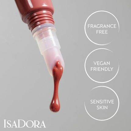 Isadora Glossy Lip Treat Lip Gloss For Full Lips Collagen Boost Unique Non-Sticky Shine Vegan With Shea Butter Pink Punch - Image 3
