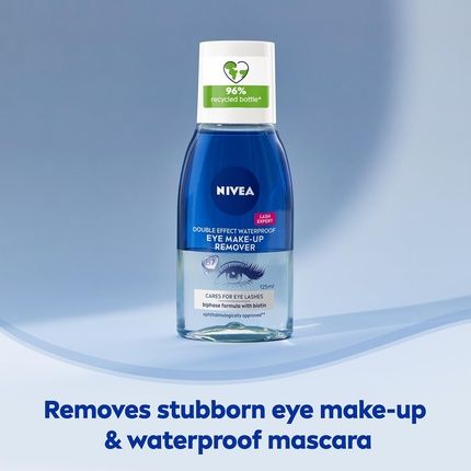 Nivea Double Effect Waterproof Eye Makeup Remover 125Ml With Cornflower Extract And Biotin
