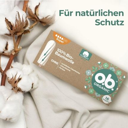 O.B. Organic Super Tampons 16 Pieces