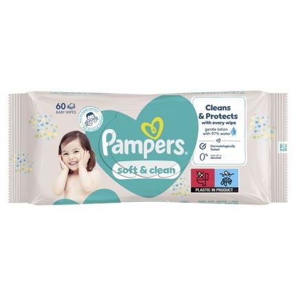 Pampers Soft & Clean Wipes 12X60