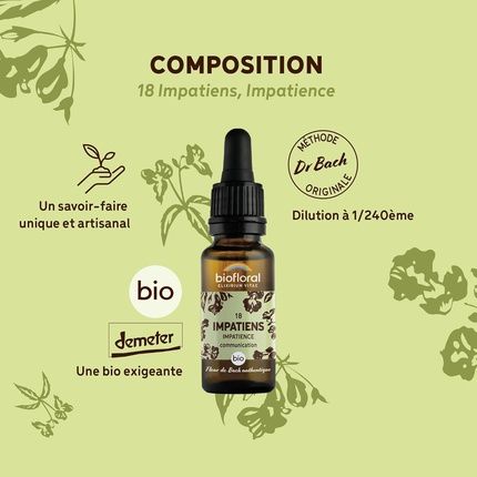 Organic Bach Flowers No. 18 Impatiens 20Ml - Image 3