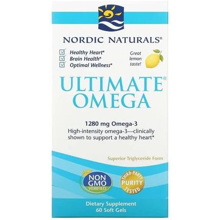 Nordic Naturals Ultimate Omega Lemon Flavor 1280Mg 60 Softgels