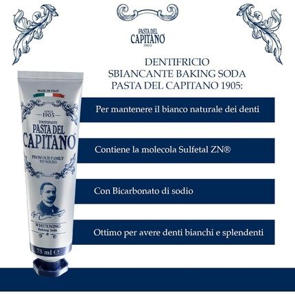 Pasta Del Capitano 1905 Whitening Baking Soda Toothpaste 75Ml - Image 3