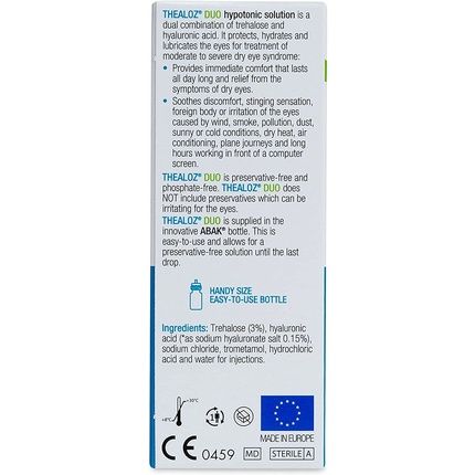 Thealoz Duo Eye Drops Hypotonic Solution For Enhanced Relief And Protection From Dry Eyes 10Ml White - Image 3
