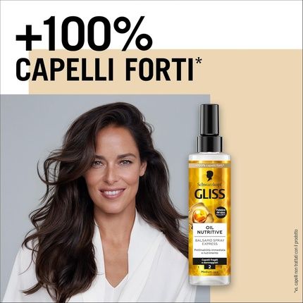 Schwarzkopf Gliss Oil Nutritive Conditioner Spray Express 200Ml Leave In Conditioner Spray With Omega-9 And Marula Oil - Image 3