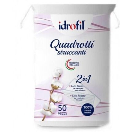 Idrofil Quadrotti Struccanti In Cotone Idrofilo 50Pz