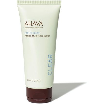 Ahava Facial Mud Exfoliator 100Ml Dead Sea Natural Face Exfoliant Gentle On Skin Hydrating Face Scrub Evenly Toning Pore Cleaner With Natural Micro Granules For Women And Men
