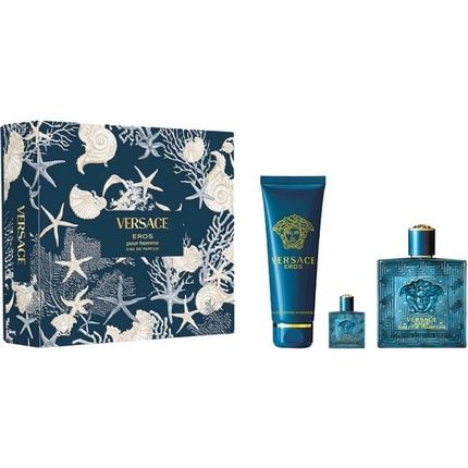 Versace Eros Pour Homme Gift Set Eau De Toilette Spray 100Ml Shower Gel 150Ml And Eau De Toilette 5Ml
