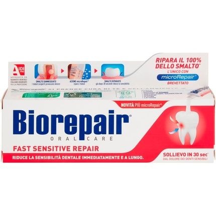 Biorepair Fast Sensitive Repair Toothpaste With Microrepair 2.5Fl.Oz 75Ml