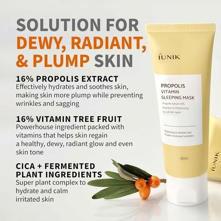 Iunik Propolis Vitamin Sleeping Mask 60Ml - Image 3