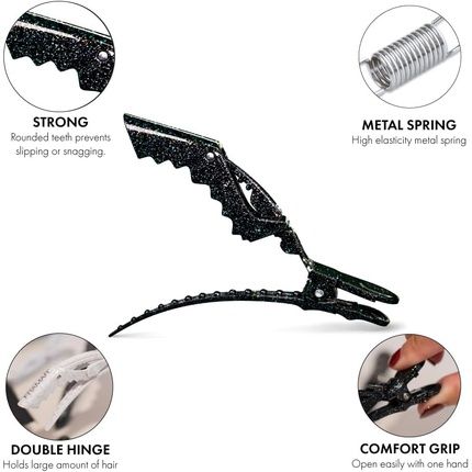 Framar Glitter Crocodile Hair Sectioning Clips For Women