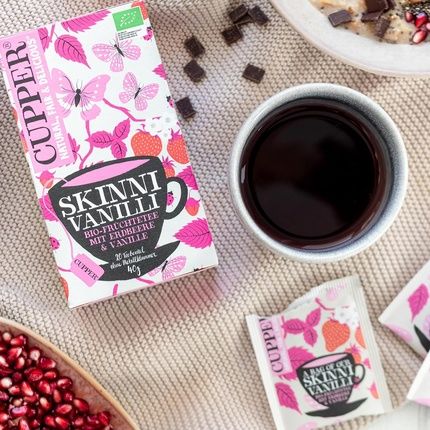 Cupper Organic Fruit Tea Skinni Vanilli Strawberry Tea 20 Unbleached Tea Bags - Image 3