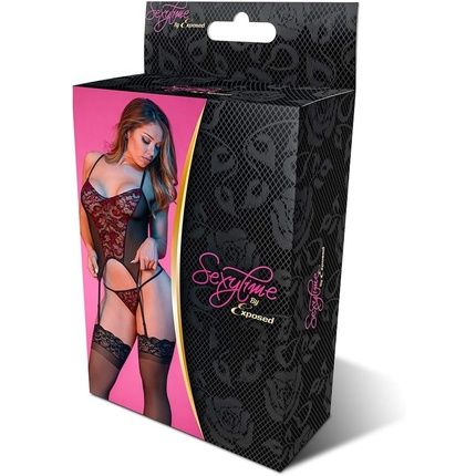 Magic Silk Camisole & Thong Black S/M 960G