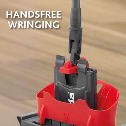 Vileda All Floor Cleaning System With Bucket, Drainer And Stand With Microfibre Cloth Black/Red - Image 3