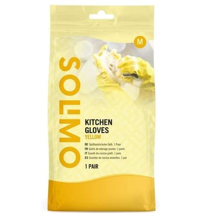 Solimo Premium Yellow Medium Kitchen Gloves - Professional Grade 1 Pair