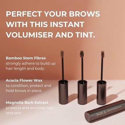 Inika Brow Perfector Instant Volumizer And Tint To Fill, Shape, And Color