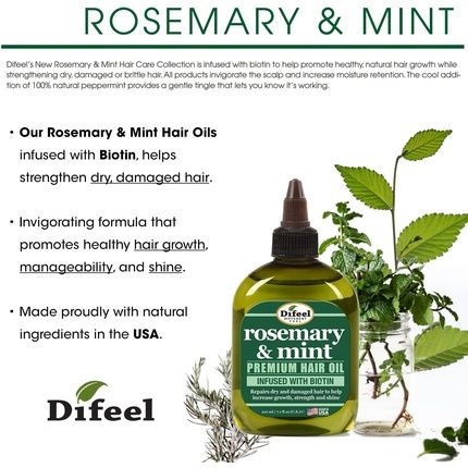 Difeel Rosemary And Mint Premium Hair Oil With Biotin 200Ml