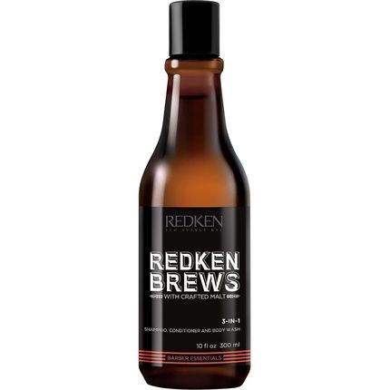 Redken Brews Men'S 3-In-1 Shampoo Cleanse And Soften Hair And Skin 300Ml