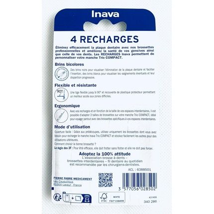Inava Trio Brushes 4 Refills Compact Size Iso6 2.2Mm