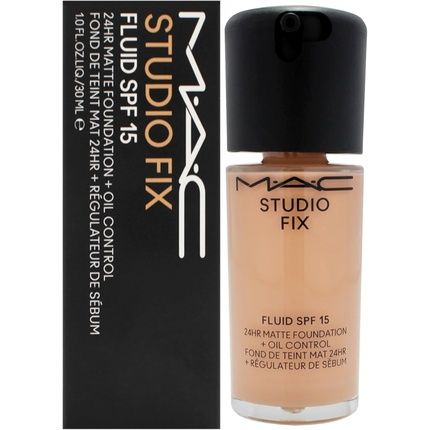 Mac Studio Fix Fluid Spf 15 24Hr Matte Foundation Plus Oil Control Nw22 For Women 1 Oz
