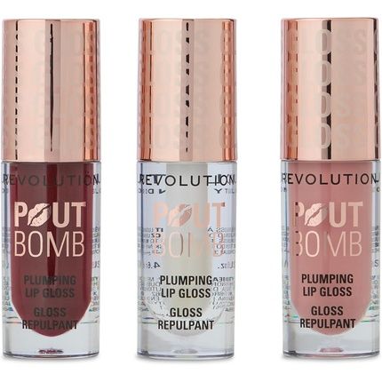 Revolution Pout Bomb Plumping Lip Gloss Trio Gift Set