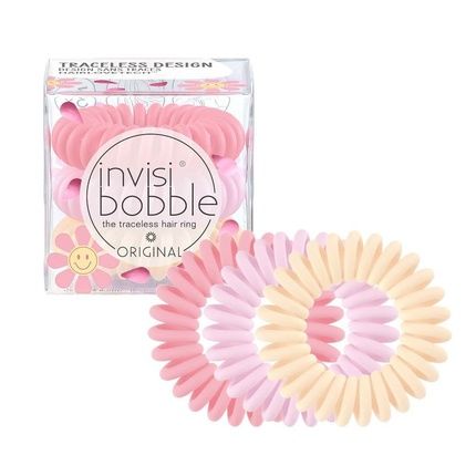 Invisibobble Original Hair Ties Retro Dreamin' Pack Of 3 Spirals In Playful Pink, Purple, And Yellow For Girls And Women - Designed In The Heart Of Munich