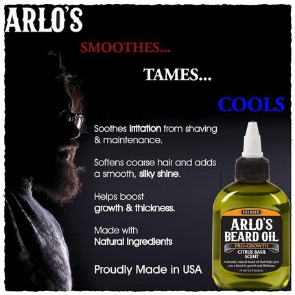 Arlo'S Pro Growth Beard Oil Citrus Basil 2.5 Oz. - Promotes Beard Hair Growth - Image 3