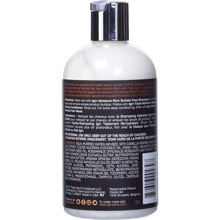 Tgin Thank God It'S Natural Triple Moisture Replenishing Conditioner With Shea Butter And Argan Oil 13 Fl Oz