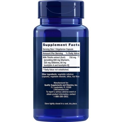 Life Extension Advanced Milk Thistle Promotes Healthy Liver Function 60 Softgels