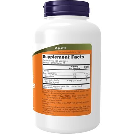Now Foods Prebiotic Inulin Fiber Supplement For Intestinal Support