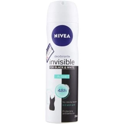 Nivea Black & White Invisible Active Deodorant Spray 150Ml