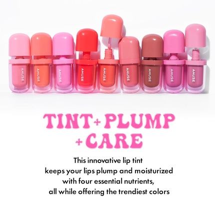 Amuse Seoul Bebe Tint 06 Pink Fig 24-Hour Long-Lasting Lip Stain Plumping - Image 3