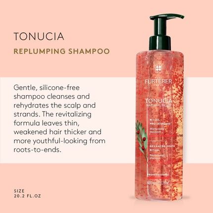 Rene Furterer Tonucia Replumping Shampoo For Thin Weakened Hair Redensifies Revitalizes Pro-Youth Ritual 20.2 Fl Oz