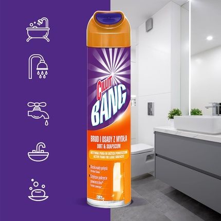 Cillit Bang Active Foam Bathroom Cleaner 600Ml Orange - Image 3