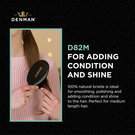 Denman Hairbrush D82M Pneumatic Brush With Boar Bristles 11 Rows - Image 3