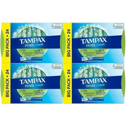 Tampax Compak Pearl Super Tampons With Applicator 96 Count
