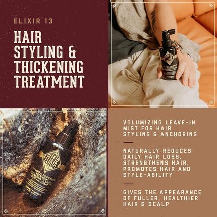 18.21 Man Made Elixir 13 Men'S Styling And Thickening Treatment For Hair 3.4Oz