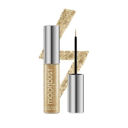Urban Decay Moondust Liquid Glitter Eyeliner Longwear Sparkle Liner & Eyeshadow Topper Quick-Drying Water-Based Formula Buildable Shimmer Shades Vegan Formula Midnight Cowboy Gold Glitter