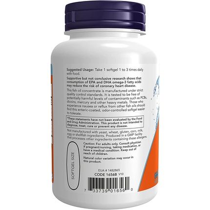 Now Foods Molec-Distilled Omega-3 Softgels 90 Count - Image 3