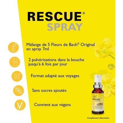 Rescue Spray 7Ml Natural Emotional Well-Being Blend Of 5 Bach Flowers - Image 3