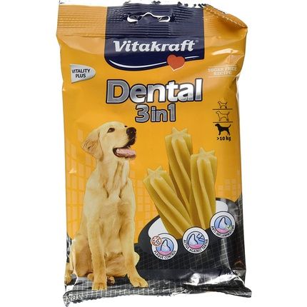 Vitakraft Dog Dental Care Snack Dental 3In1, M, From 10 Kg, 1X 7 Pc Medium-Sized And
