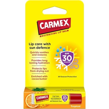 Carmex Lip Balm Tropical Stick Spf30 4.25G - Lipcare With Sun Defense