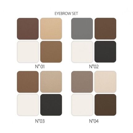 Professional Stylist Eyebrow Shadow Palette With Three Shades, Wax, And Brush