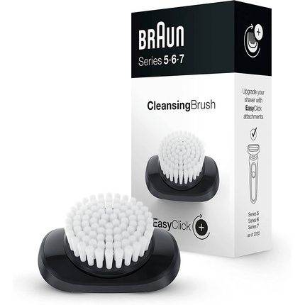 Braun Easyclick Cleansing Brush Attachment For Series 5, 6 And 7 Electric Shaver White